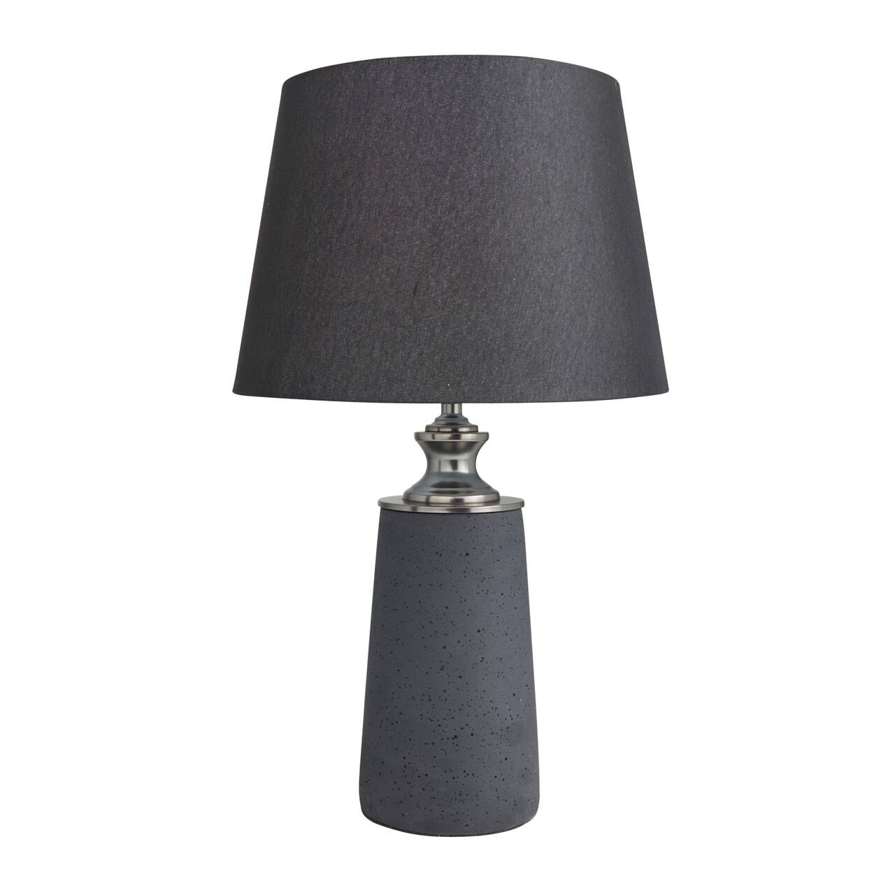 Black Cement Modern Table Lamp, 24" x 14" x 14"